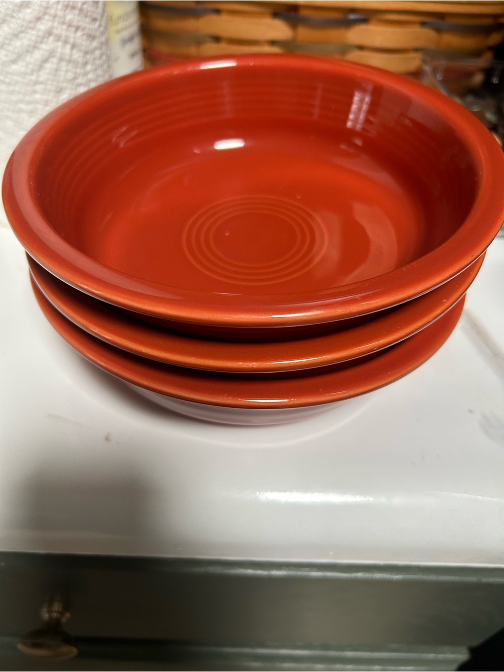 4 paprika Stackable Ceramic cereal Bowls